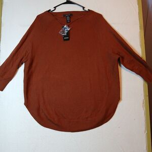 Style& Co top Med NWT  Rich Auburn Short Sleeve Sweater